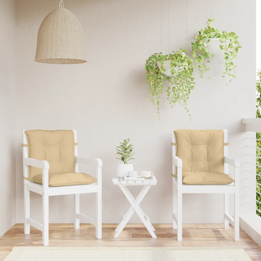Coussins de chaise vidaxl 4 pcs basses 100x50x7 cm en tissu mixte beige