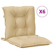 Coussins de chaise vidaxl 6 pcs basses bas 100x50x7 cm en tissu mixte beige - afbeelding 2