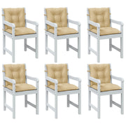 Coussins de chaise vidaxl 6 pcs basses bas 100x50x7 cm en tissu mixte beige - afbeelding 1