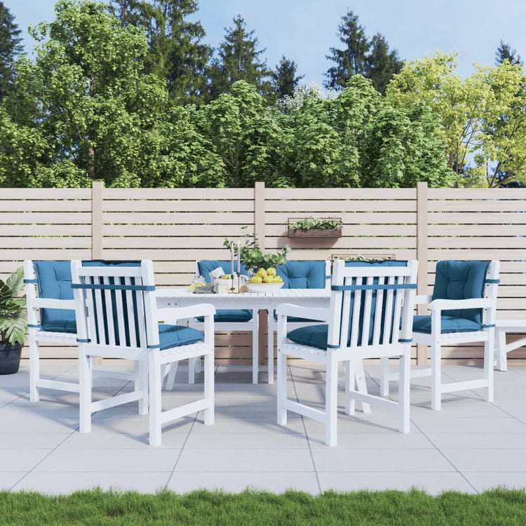 Coussins de chaise vidaxl 6 pcs bas dos 100x50x7 cm Bleu mélangé