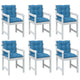 Coussins de chaise vidaxl 6 pcs bas dos 100x50x7 cm Bleu mélangé