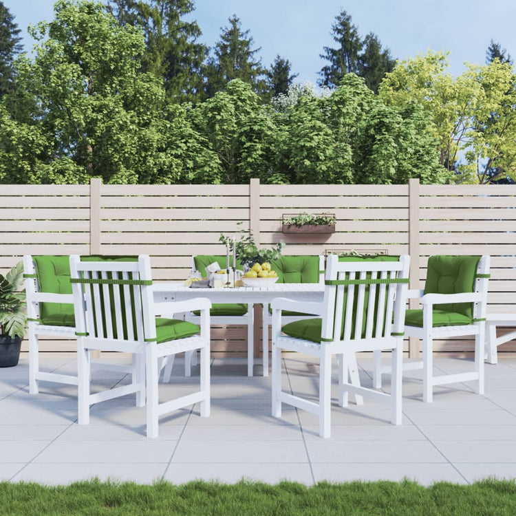 Coussins de chaise vidaxl 6 pcs bas dos 100x50x7 cm en tissu vert mélangé