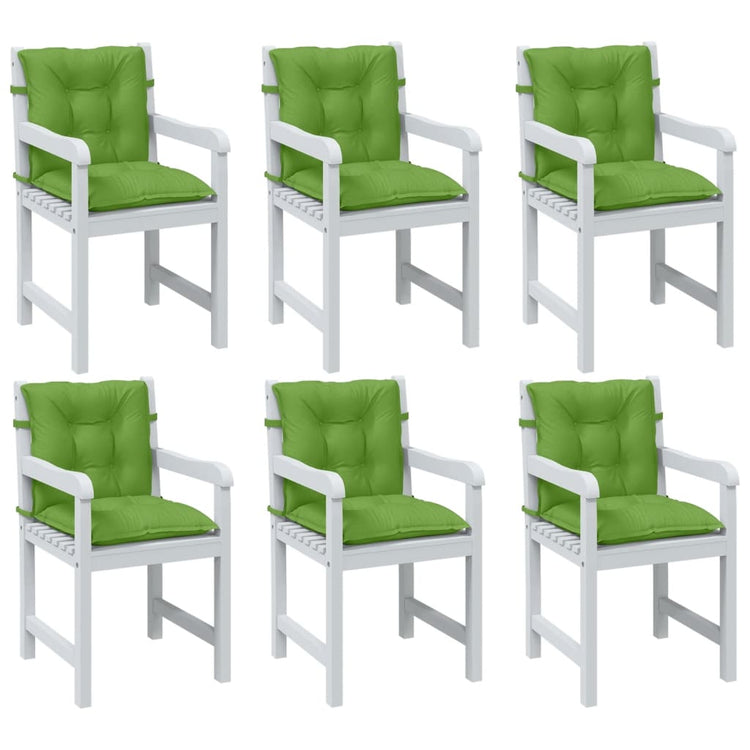 Coussins de chaise vidaxl 6 pcs bas dos 100x50x7 cm en tissu vert mélangé