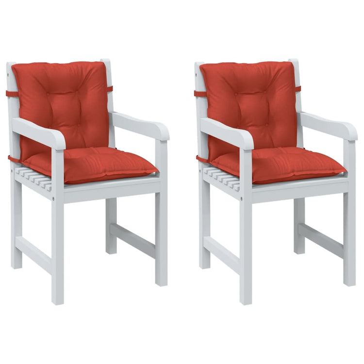 Coussins de chaise vidaxl 2 pcs bas dos 100x50x7 cm en tissu rouge mélangé
