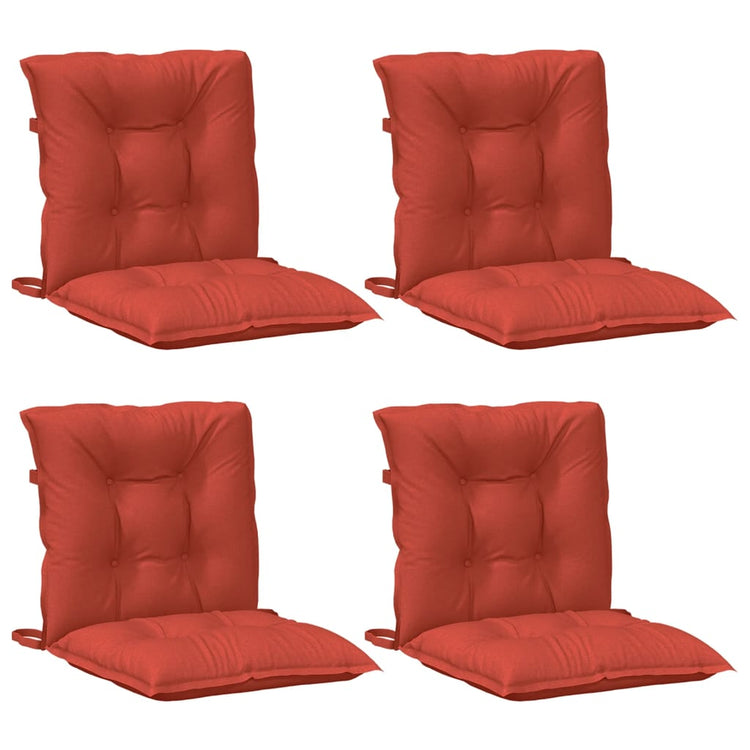 Coussins de chaise vidaxl 4 pcs bas dos 100x50x7 cm en tissu rouge mélangé