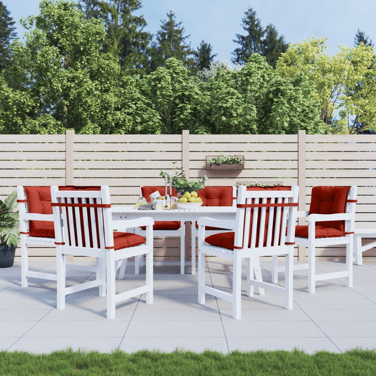 Coussins de chaise vidaxl 6 pcs bas dos 100x50x7 cm en tissu rouge mélangé