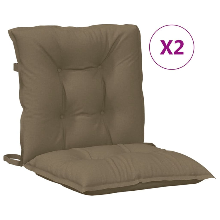 Coussins de chaise vidaxl 2 pcs bas dos 100x50x7 cm tissu mélangé taupe