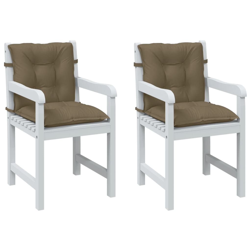 Coussins de chaise vidaxl 2 pcs bas dos 100x50x7 cm tissu mélangé taupe