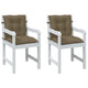 Coussins de chaise vidaxl 2 pcs bas dos 100x50x7 cm tissu mélangé taupe
