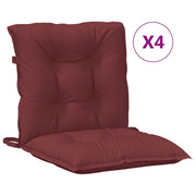 Coussins de chaise vidaxl 4 pcs bas dos 100x50x7 cm en tissu vin mélangé rouge - afbeelding 2