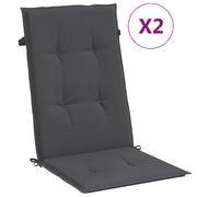 Coussins de chaise vidaxl 2 st arrière haut 120x50x4 cm Tissu mixte anthracite - afbeelding 2
