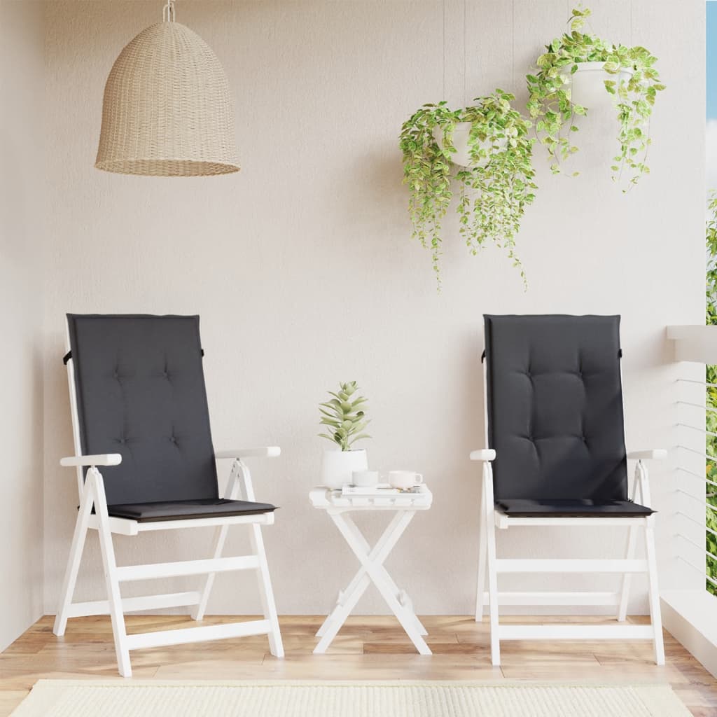 Coussins de chaise vidaxl 2 st arrière haut 120x50x4 cm Tissu mixte anthracite