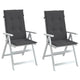 Coussins de chaise vidaxl 2 st arrière haut 120x50x4 cm Tissu mixte anthracite