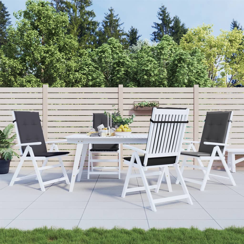 Coussins de chaise vidaxl 4 st dos haut 120x50x4 cm Tissu mixte anthracite