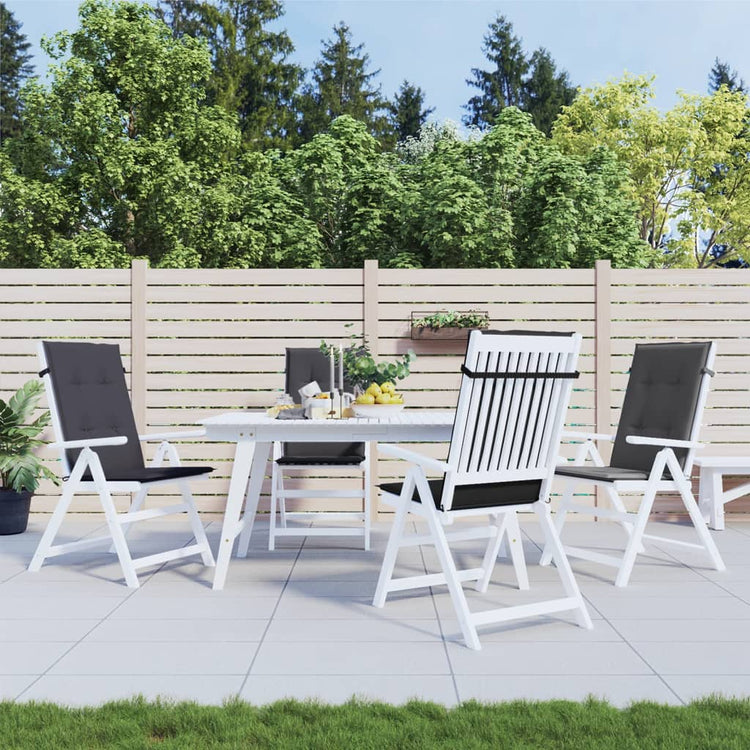 Coussins de chaise vidaxl 4 st dos haut 120x50x4 cm Tissu mixte anthracite