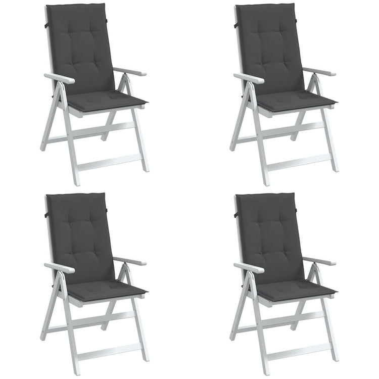 Coussins de chaise vidaxl 4 st dos haut 120x50x4 cm Tissu mixte anthracite