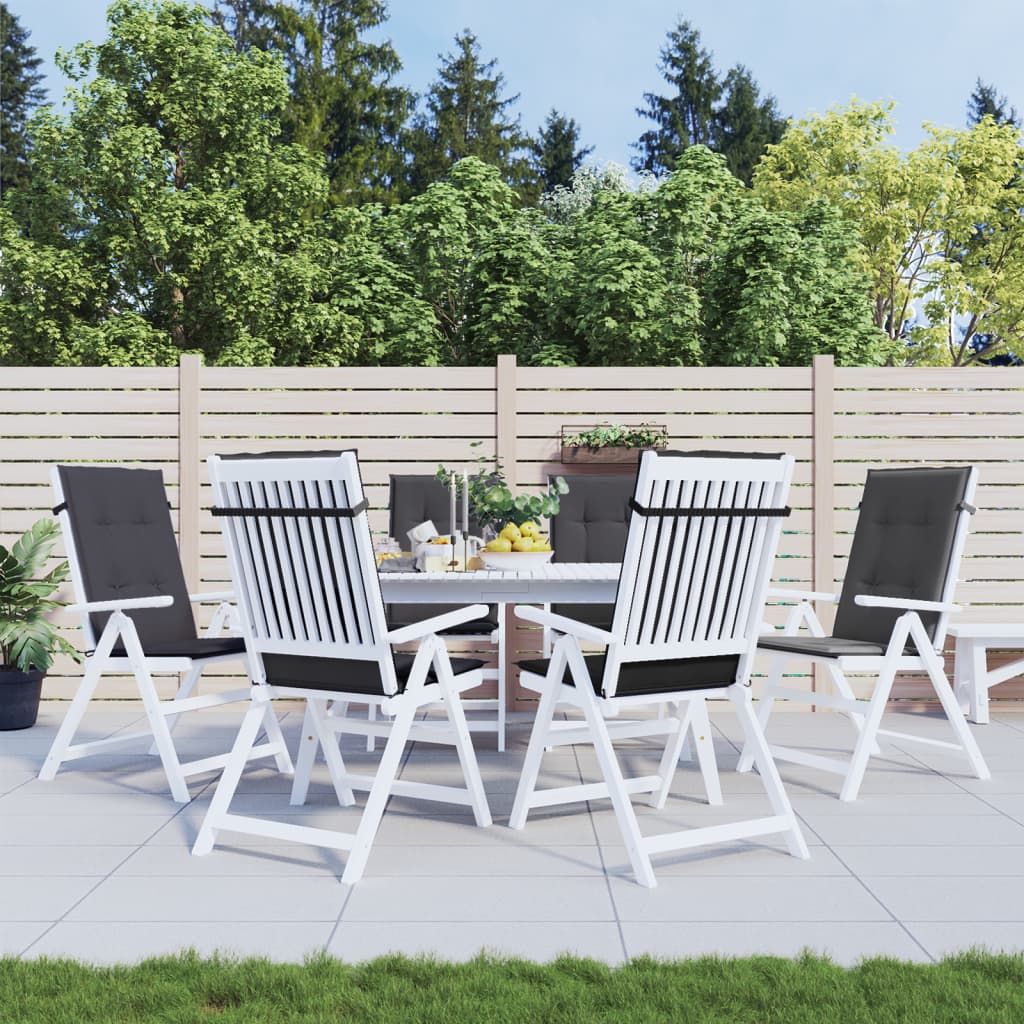 Coussins de chaise Vidaxl 6 st dos haut 120x50x4 cm Tissu mixte anthracite