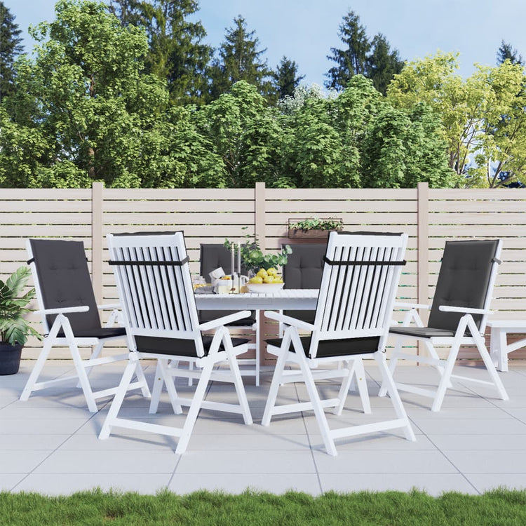 Coussins de chaise Vidaxl 6 st dos haut 120x50x4 cm Tissu mixte anthracite