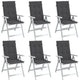 Coussins de chaise Vidaxl 6 st dos haut 120x50x4 cm Tissu mixte anthracite