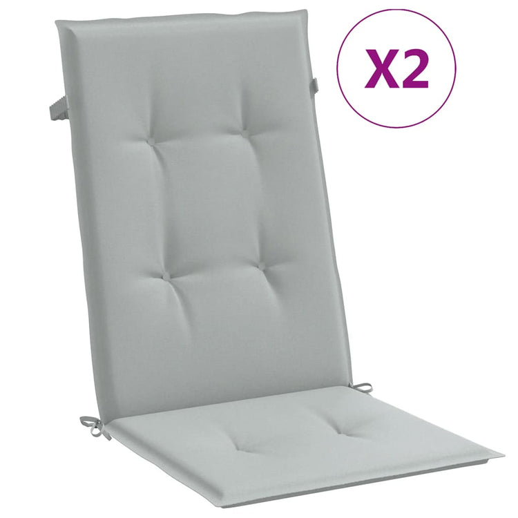 Coussins de chaise Vidaxl 2 st arrière haut 120x50x4 cm Gris clair