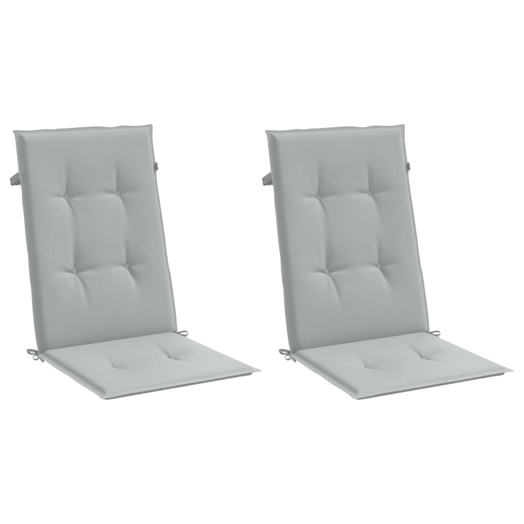 Coussins de chaise Vidaxl 2 st arrière haut 120x50x4 cm Gris clair