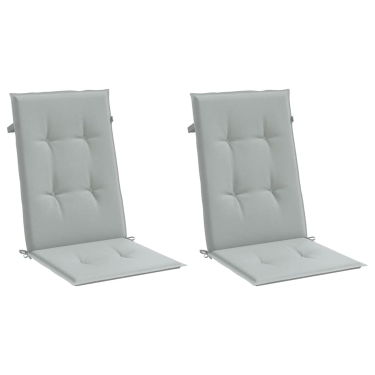 Coussins de chaise Vidaxl 2 st arrière haut 120x50x4 cm Gris clair