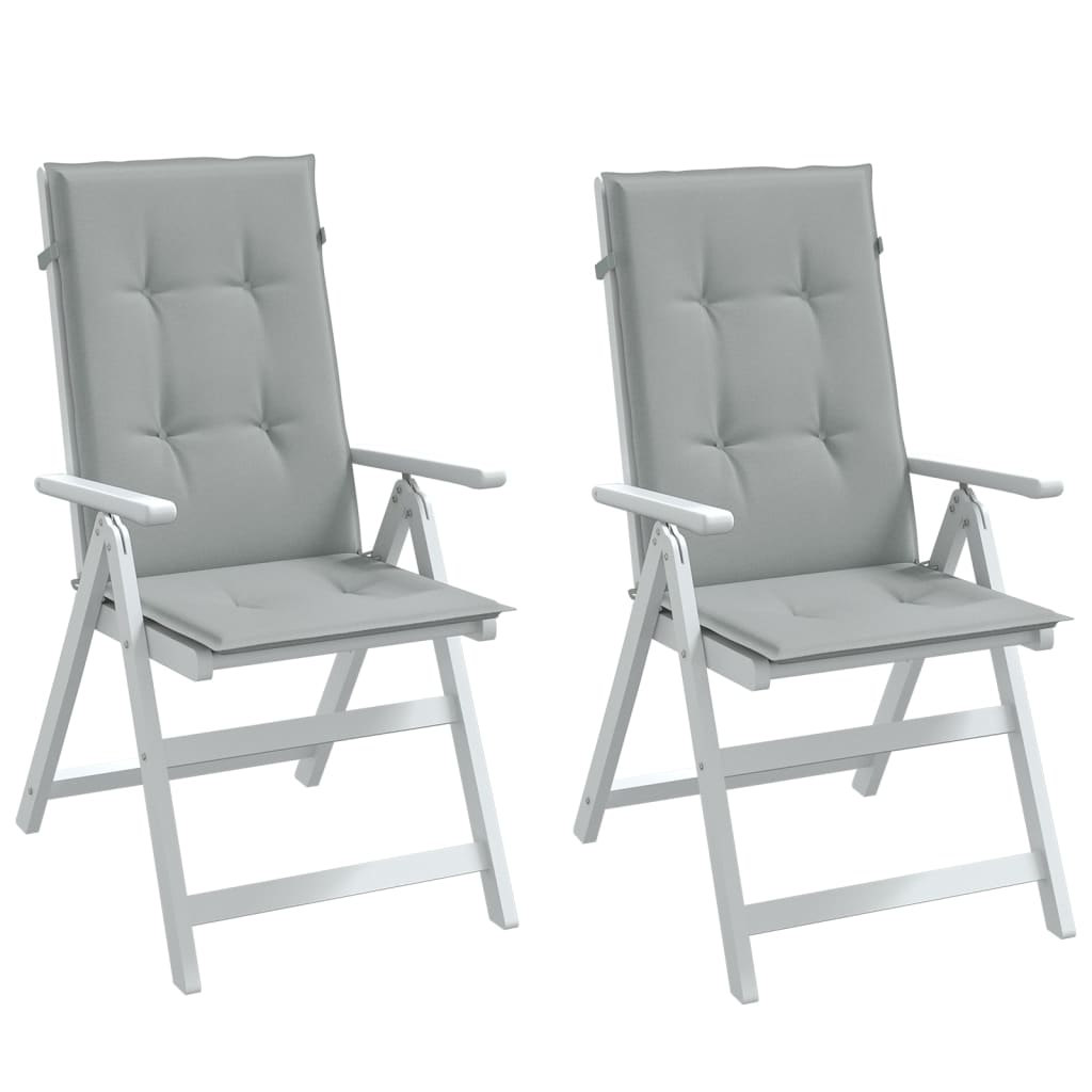 Coussins de chaise Vidaxl 2 st arrière haut 120x50x4 cm Gris clair