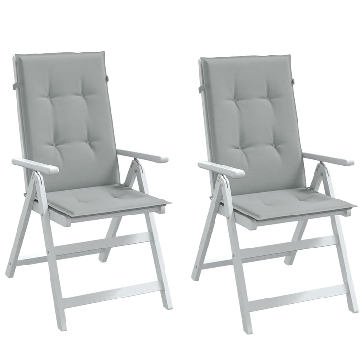 Coussins de chaise Vidaxl 2 st arrière haut 120x50x4 cm Gris clair