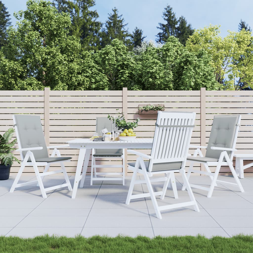 Coussins de chaise vidaxl 4 st arrière haut 120x50x4 cm gris clair