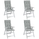 Coussins de chaise vidaxl 4 st arrière haut 120x50x4 cm gris clair