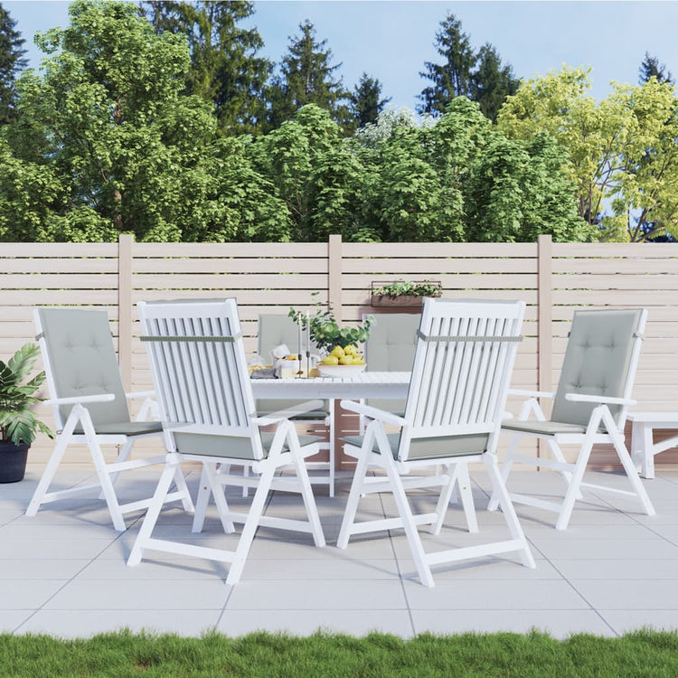 Coussins de chaise Vidaxl 6 st arrière haut 120x50x4 cm gris clair