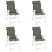 Coussins de chaise vidaxl 4 st arrière haut 120x50x4 cm tissu gris foncé - afbeelding 1