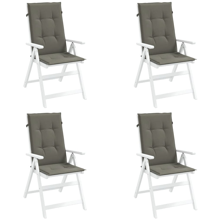 Coussins de chaise vidaxl 4 st arrière haut 120x50x4 cm tissu gris foncé