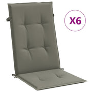 Coussins de chaise Vidaxl 6 st arrière haut 120x50x4 cm tissu gris foncé - afbeelding 2