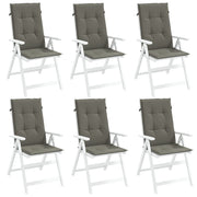 Coussins de chaise Vidaxl 6 st arrière haut 120x50x4 cm tissu gris foncé - afbeelding 1