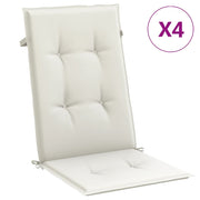 Coussins de chaise Vidaxl 4 st dossier haut 120x50x4 cm Crème mélangée en tissu - afbeelding 2