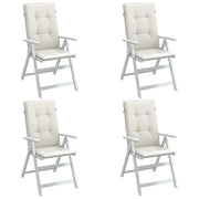 Coussins de chaise Vidaxl 4 st dossier haut 120x50x4 cm Crème mélangée en tissu - afbeelding 1