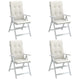 Coussins de chaise Vidaxl 4 st dossier haut 120x50x4 cm Crème mélangée en tissu