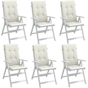 Coussins de chaise Vidaxl 6 st dossier haut 120x50x4 cm Crème mélangée en tissu - afbeelding 1