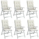 Coussins de chaise Vidaxl 6 st dossier haut 120x50x4 cm Crème mélangée en tissu