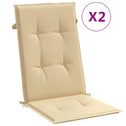Coussins de chaise Vidaxl 2 ST Haut arrière 120x50x4 cm en tissu mixte beige - afbeelding 2