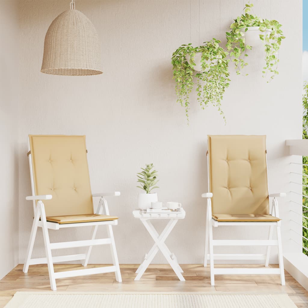 Coussins de chaise Vidaxl 2 ST Haut arrière 120x50x4 cm en tissu mixte beige