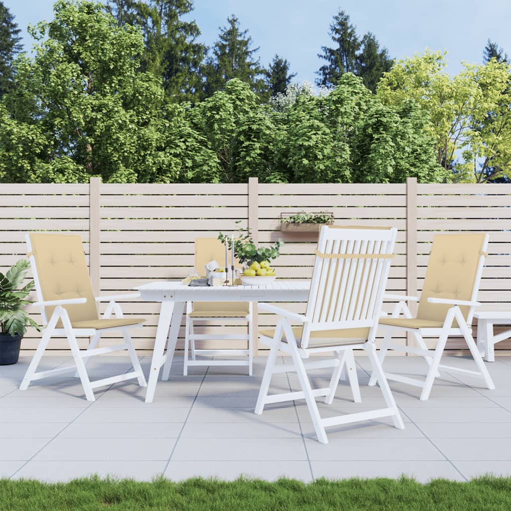 Coussins de chaise vidaxl 4 st arrière haut 120x50x4 cm en tissu mélange beige