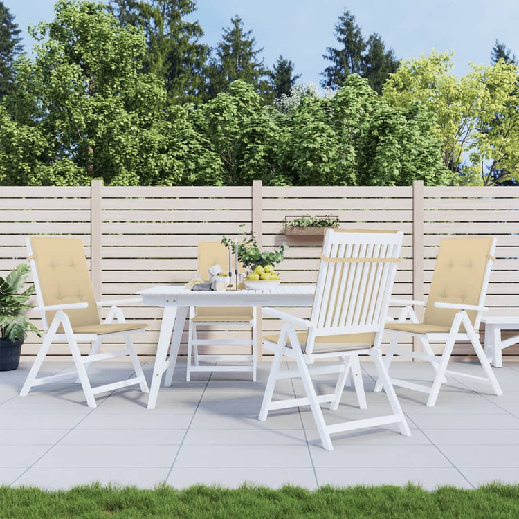 Coussins de chaise vidaxl 4 st arrière haut 120x50x4 cm en tissu mélange beige