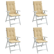 Coussins de chaise vidaxl 4 st arrière haut 120x50x4 cm en tissu mélange beige - afbeelding 1