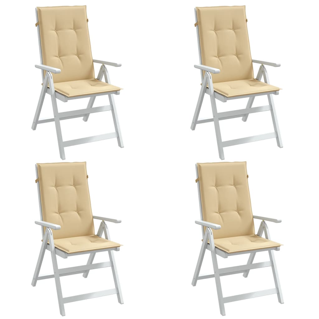 Coussins de chaise vidaxl 4 st arrière haut 120x50x4 cm en tissu mélange beige