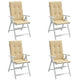 Coussins de chaise vidaxl 4 st arrière haut 120x50x4 cm en tissu mélange beige