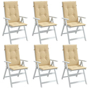 Coussins de chaise vidaxl 6 st arrière haut 120x50x4 cm tissu mélange beige - afbeelding 1