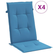 Coussins de chaise vidaxl 4 st arrière haut 120x50x4 cm tissu mixte bleu - afbeelding 2