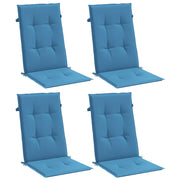 Coussins de chaise vidaxl 4 st arrière haut 120x50x4 cm tissu mixte bleu - afbeelding 3